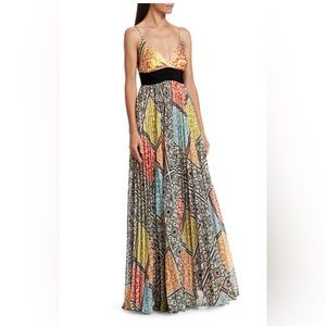 Silvia Tcherassi Genevive Sleeveless Mosaic-Print Maxi Dress